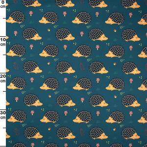 Softshell Stoff Igel, petrol