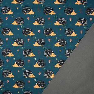 Softshell Stoff Igel, petrol