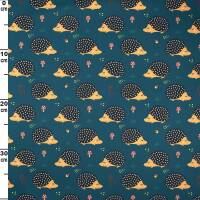 Softshell Stoff Igel, petrol