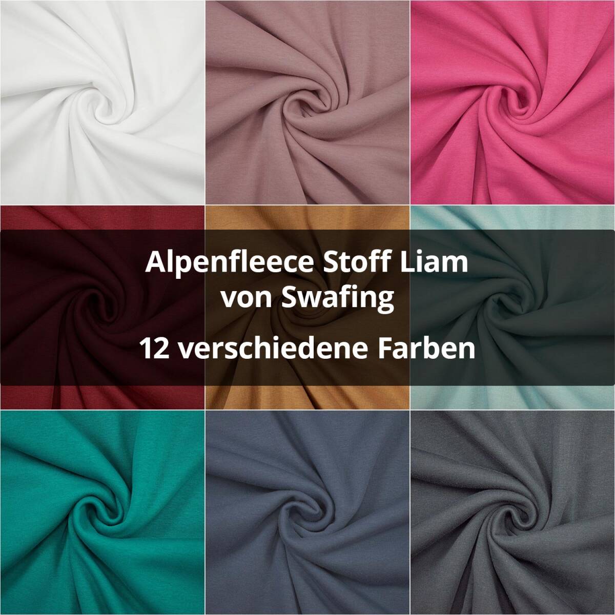 Alpenfleece Stoff Liam, uni