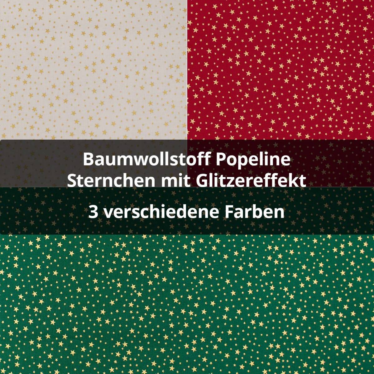 Baumwollstoff Sternchen mit Glitzereffek box