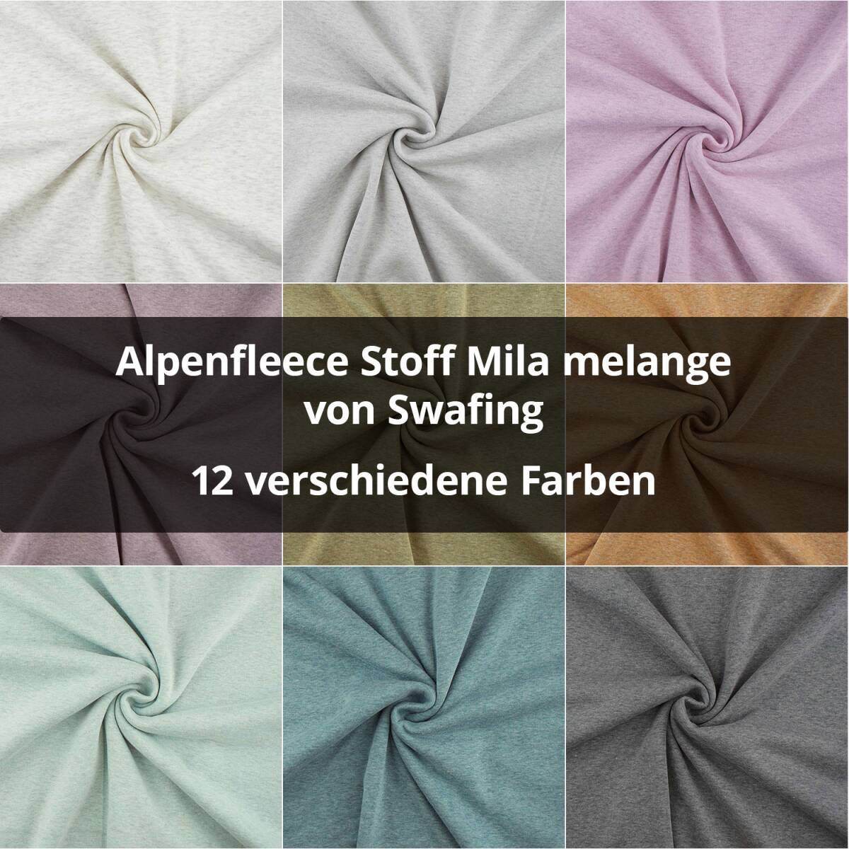 Alpenfleece Stoff Mila melange, meliert