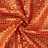 Paillettenstoff, Kreise 6mm, glänzend, orange