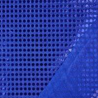 Paillettenstoff, Kreise 6mm, glänzend, royalblau