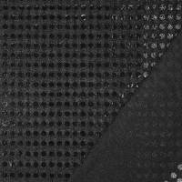 Paillettenstoff, Kreise 6mm, glänzend, schwarz