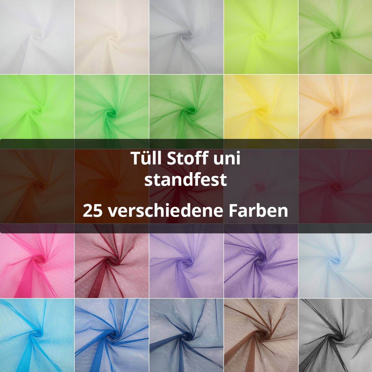 Tüll Stoff, standfest, uni