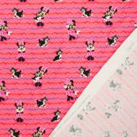 Jersey Stoff Minnie Mouse, Wellen, pink