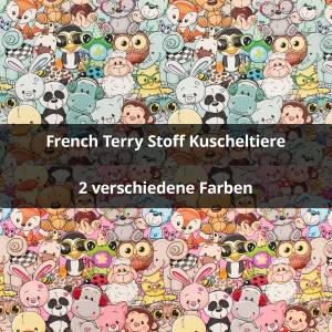  French Terry Stoff Kuscheltiere, ungeraut