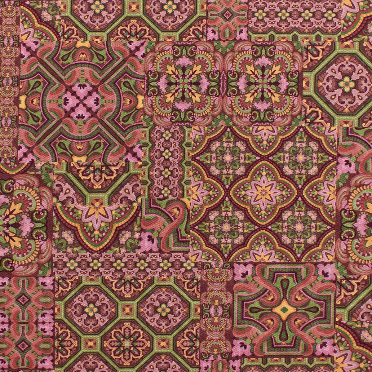 Canvas Stoff Mosaik, bordeaux box