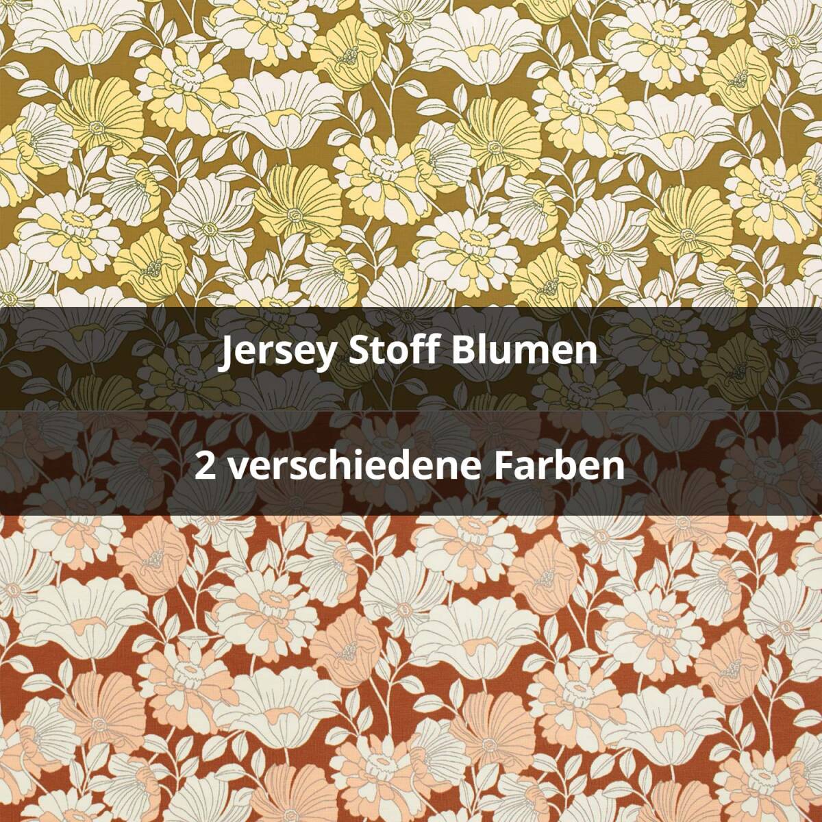 Jersey Stoff Blumen