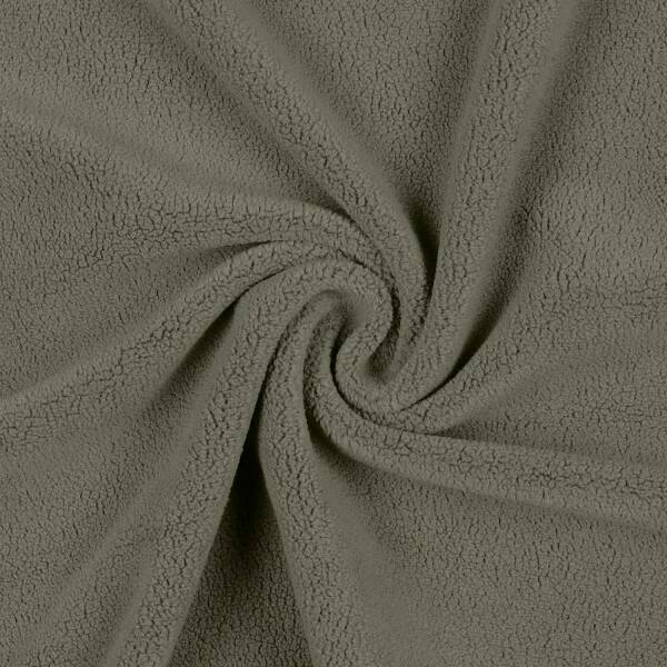 Microfleece Stoff mit Elasthananteil, uni altgrün