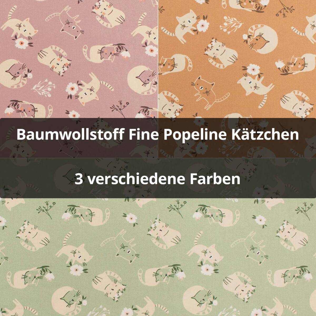 Baumwollstoff Fine Popeline Kätzchen