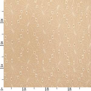 Musselin Blumen, Embroidery Lochstickerei, Double Gauze, beige