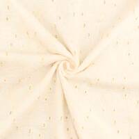 Musselin Blumen, Embroidery Lochstickerei, Double Gauze, naturweiß