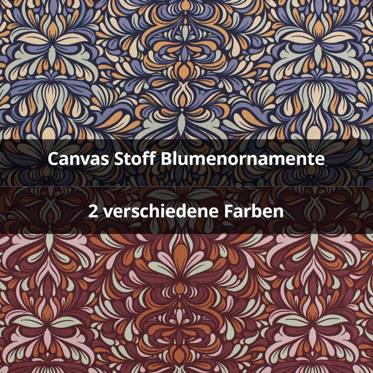 Canvas Stoff Blumenornamente
