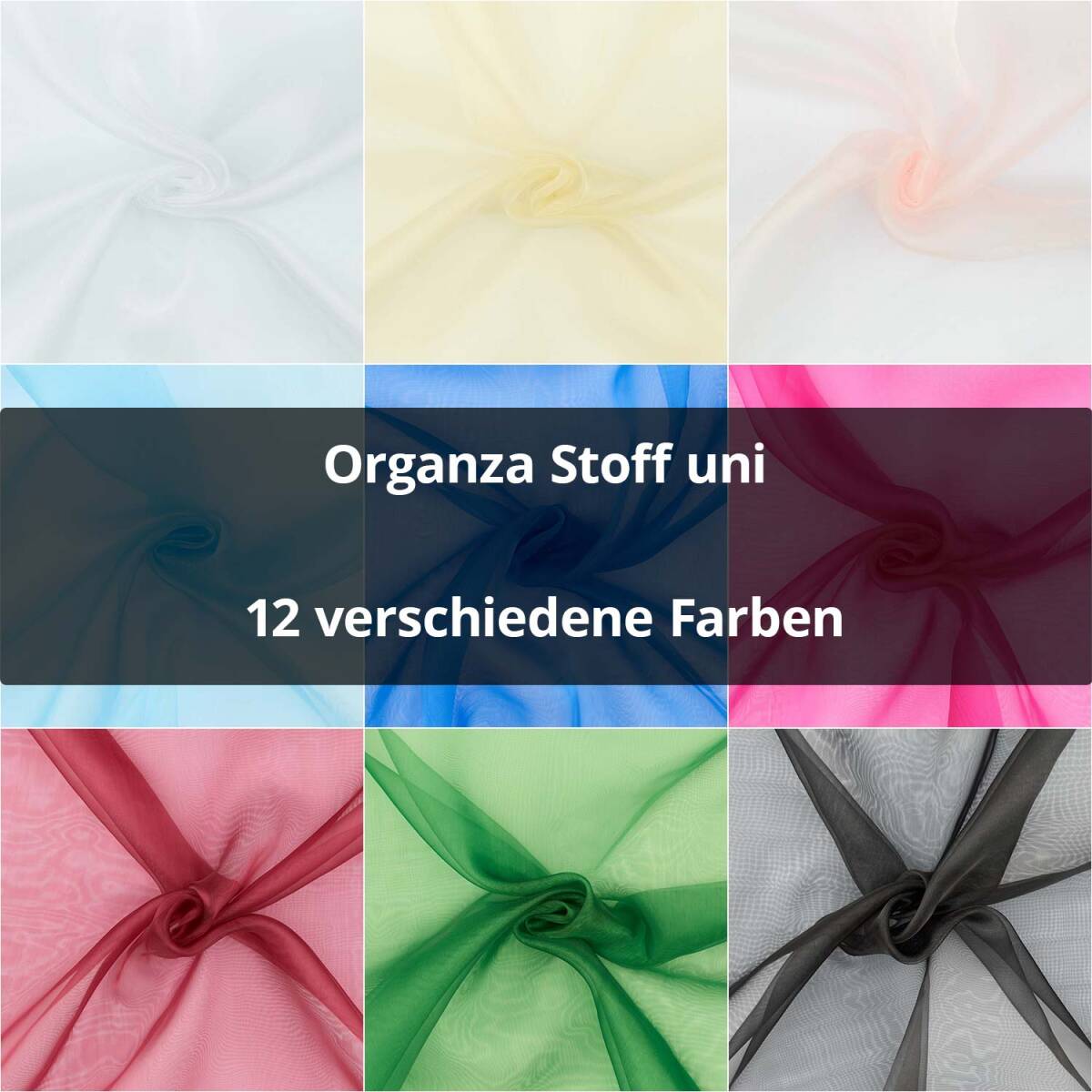 Organza Stoff, uni