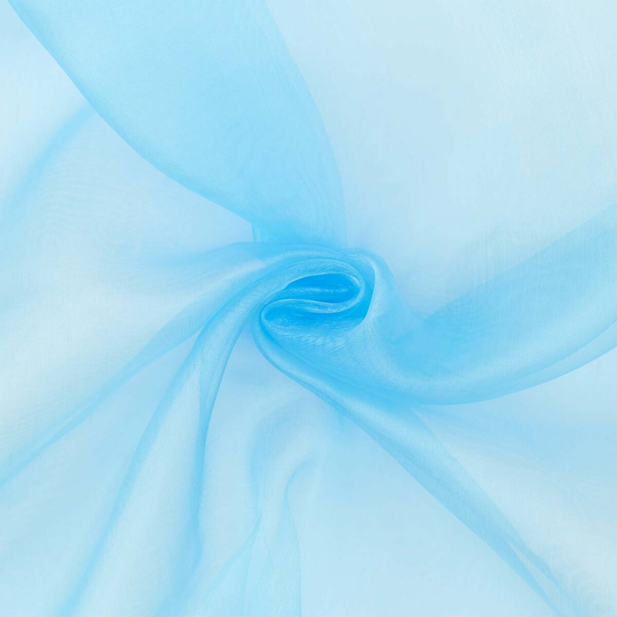 Organza Stoff, uni hellblau box