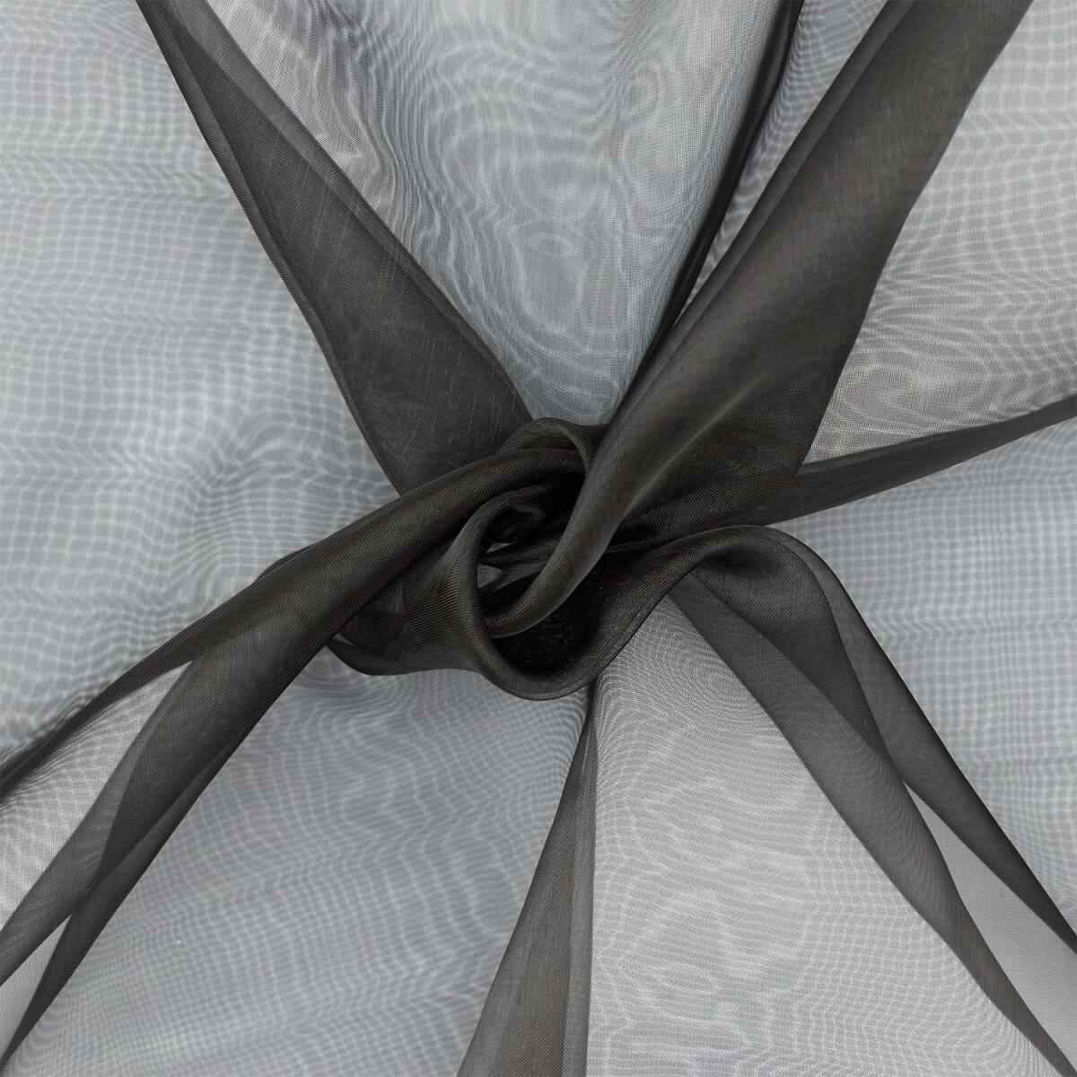 Organza Stoff, uni schwarz box