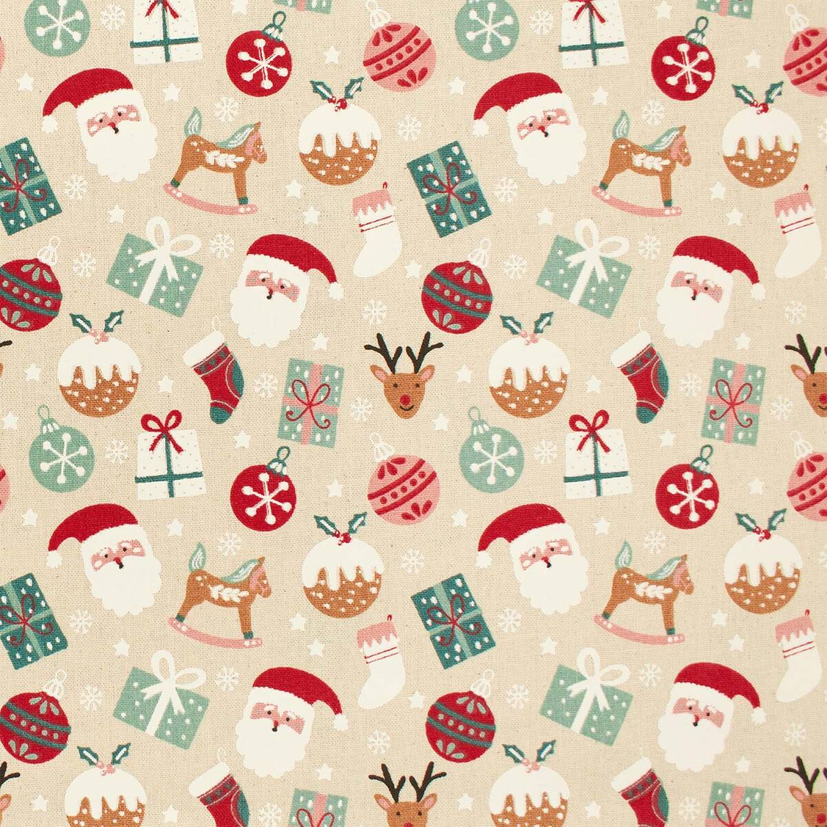 Canvas Stoff Weihnachtsmotive, natur