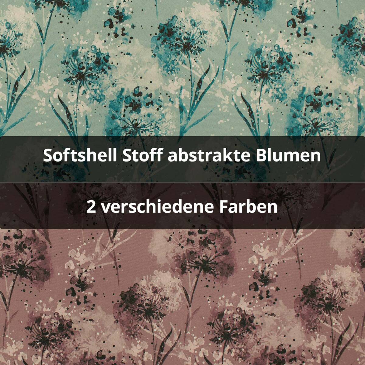 Softshell Stoff abstrakte Blumen