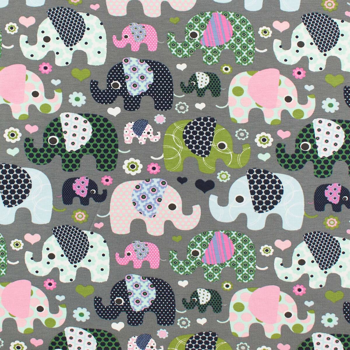 Jersey Elefanten, grau/bunt box