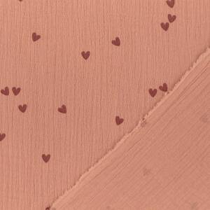 Musselin Herzchen, Double Gauze, blush