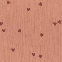 Musselin Herzchen, Double Gauze, blush