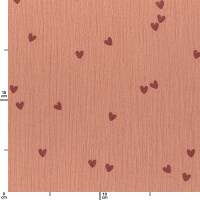 Musselin Herzchen, Double Gauze, blush