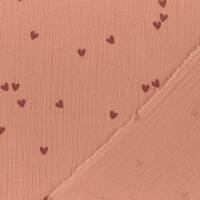 Musselin Herzchen, Double Gauze, blush