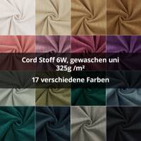 Cord Stoff Strech 6W, gewaschen, uni
