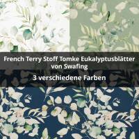 French Terry Stoff Tomke Eukalyptusblätter, ungeraut