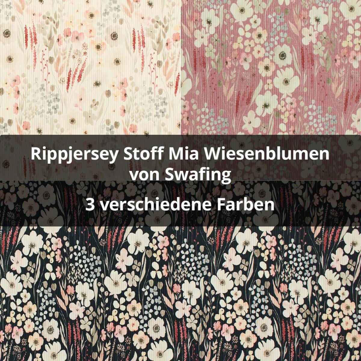 Rippjersey Stoff Mia Wiesenblumen box