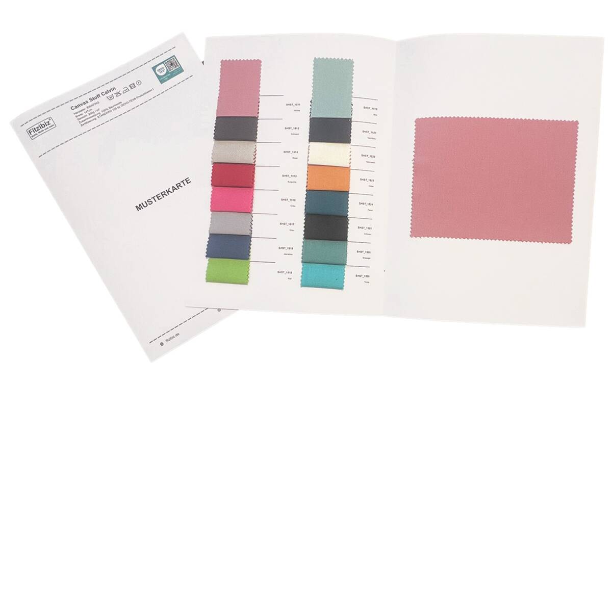 Musterkarte - Canvas Stoff Calvin, uni