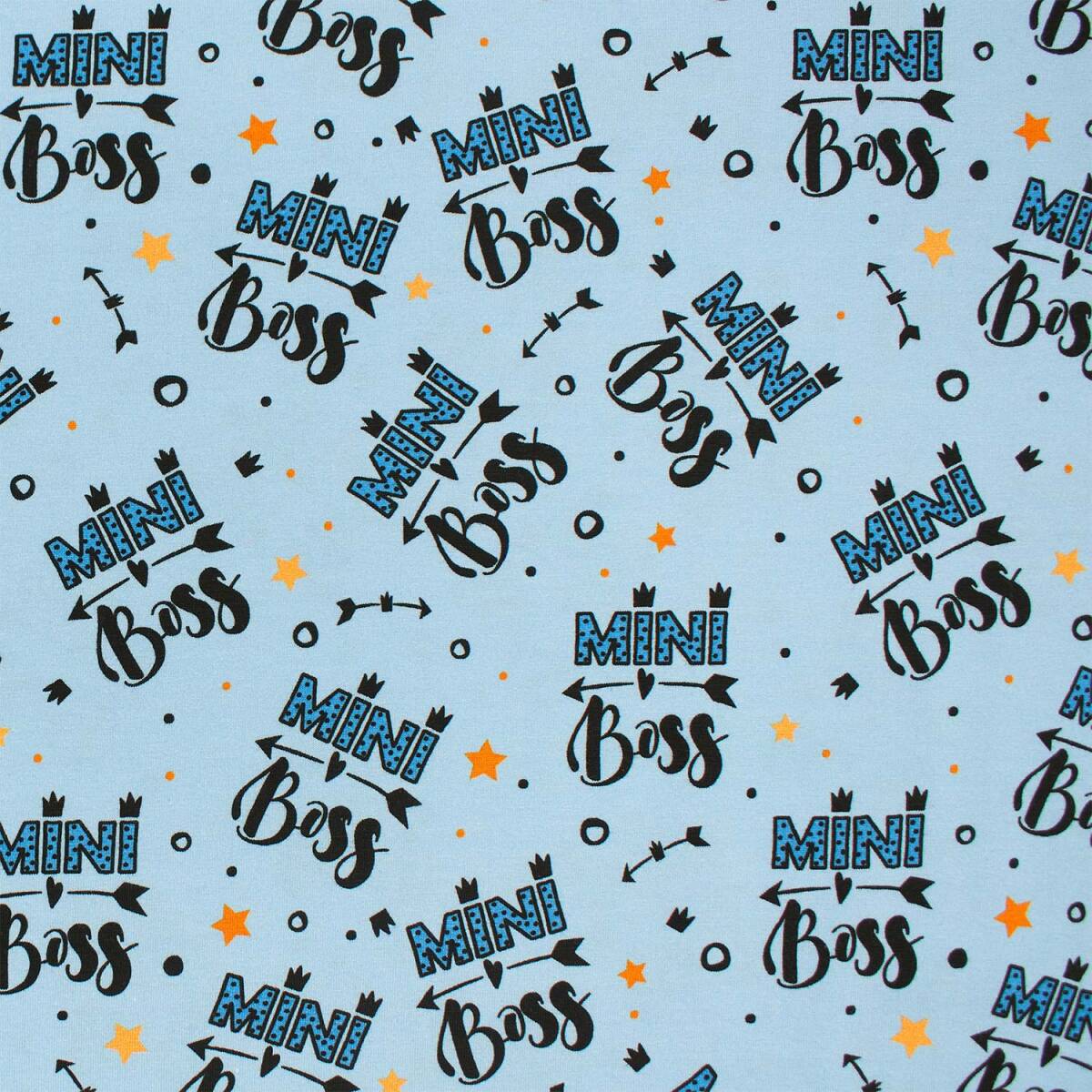 Jersey Stoff Mini Boss, hellblau box