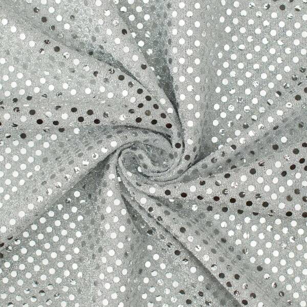 Paillettenstoff, Kreise 4mm, glänzend, silber