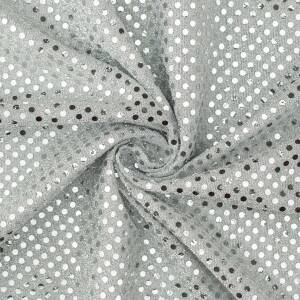 Paillettenstoff, Kreise 4mm, glänzend, silber