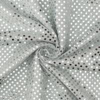Paillettenstoff, Kreise 4mm, glänzend, silber