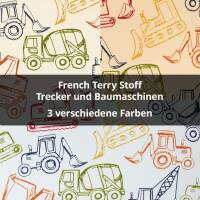 French Terry Stoff Trecker und Baumaschinen, ungeraut
