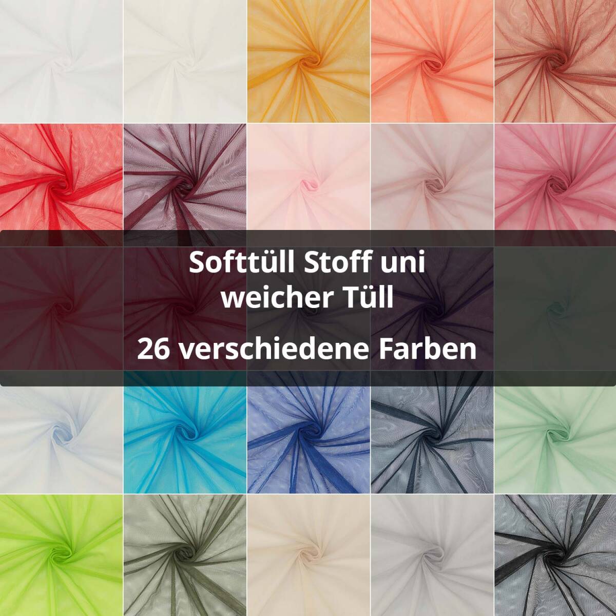 Softtüll Stoff, weich, uni