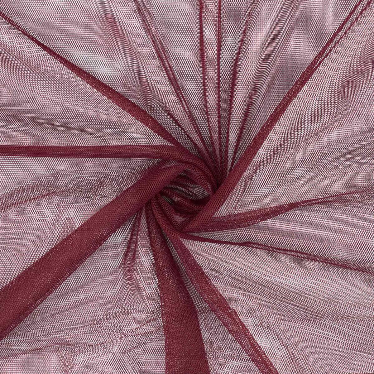 Softtüll Stoff, weich, uni bordeaux box