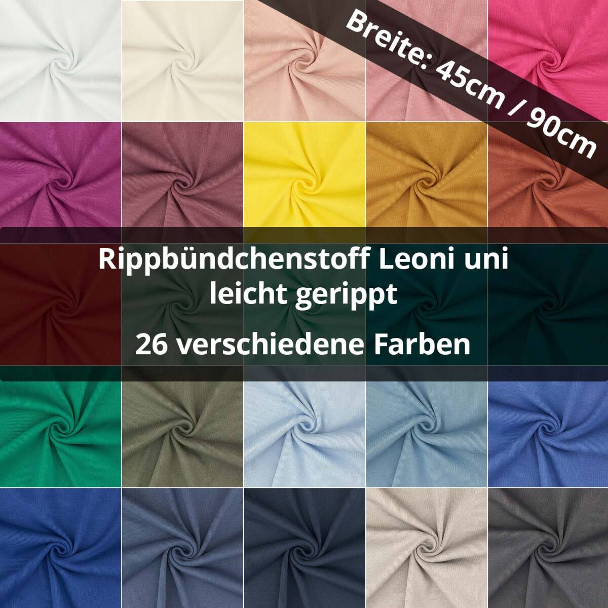 Rippenbündchen Leoni, uni