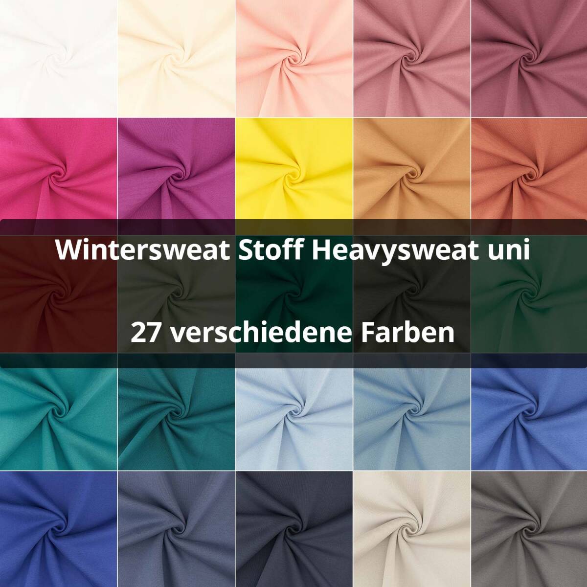 Wintersweat Stoff, Heavysweat, uni