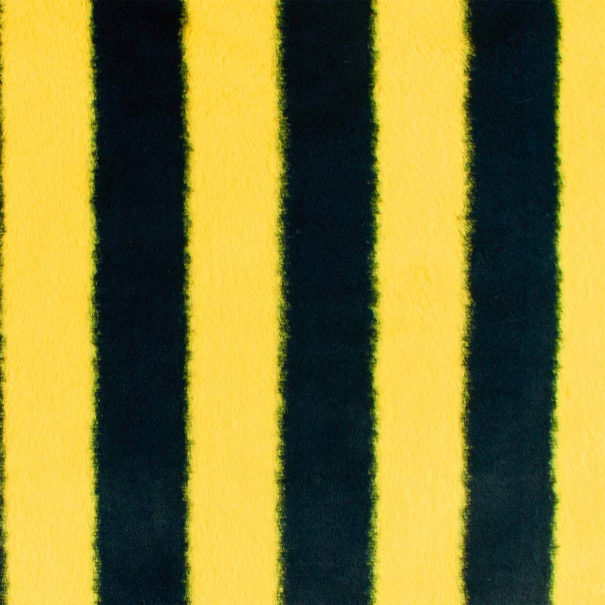 Plüschstoff Biene, schwarz/gelb