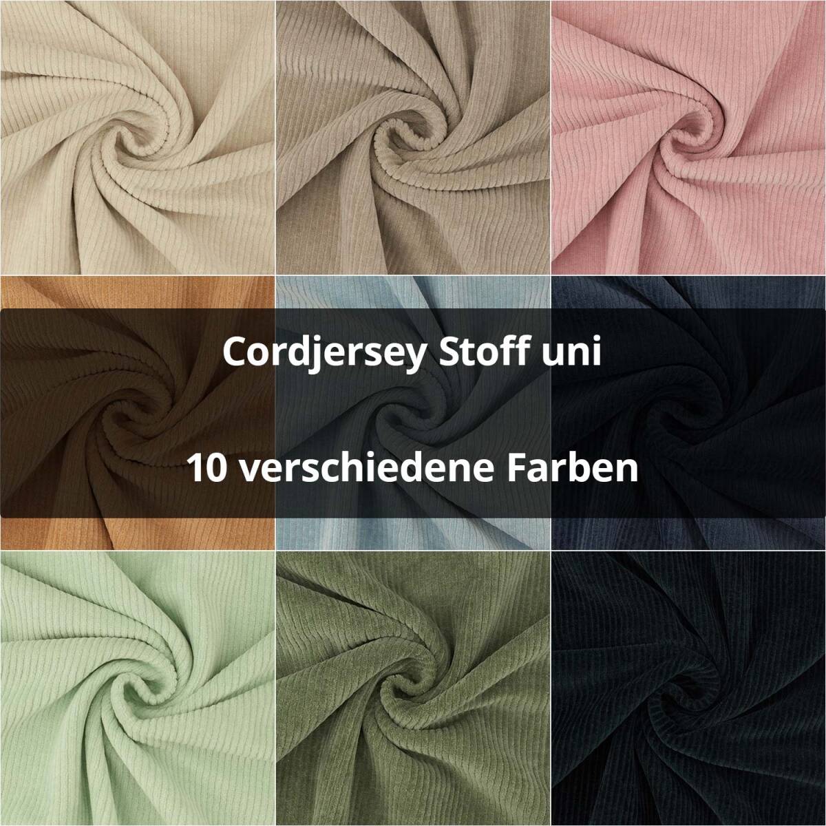 Cordjersey Stoff, uni