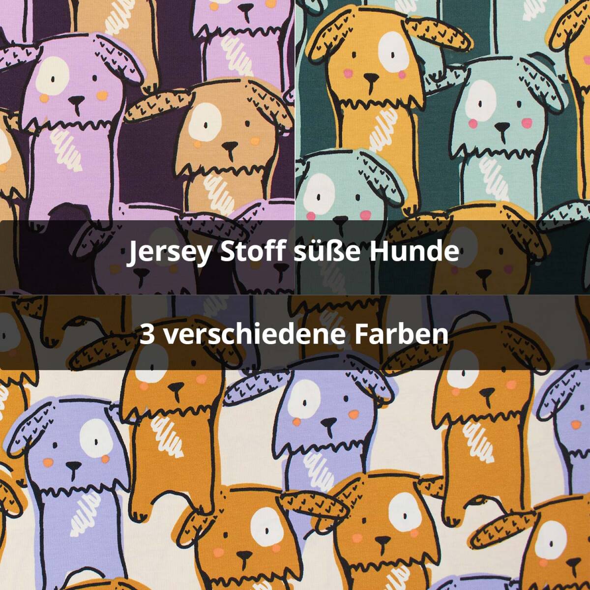 Jersey Stoff lustige Hunde