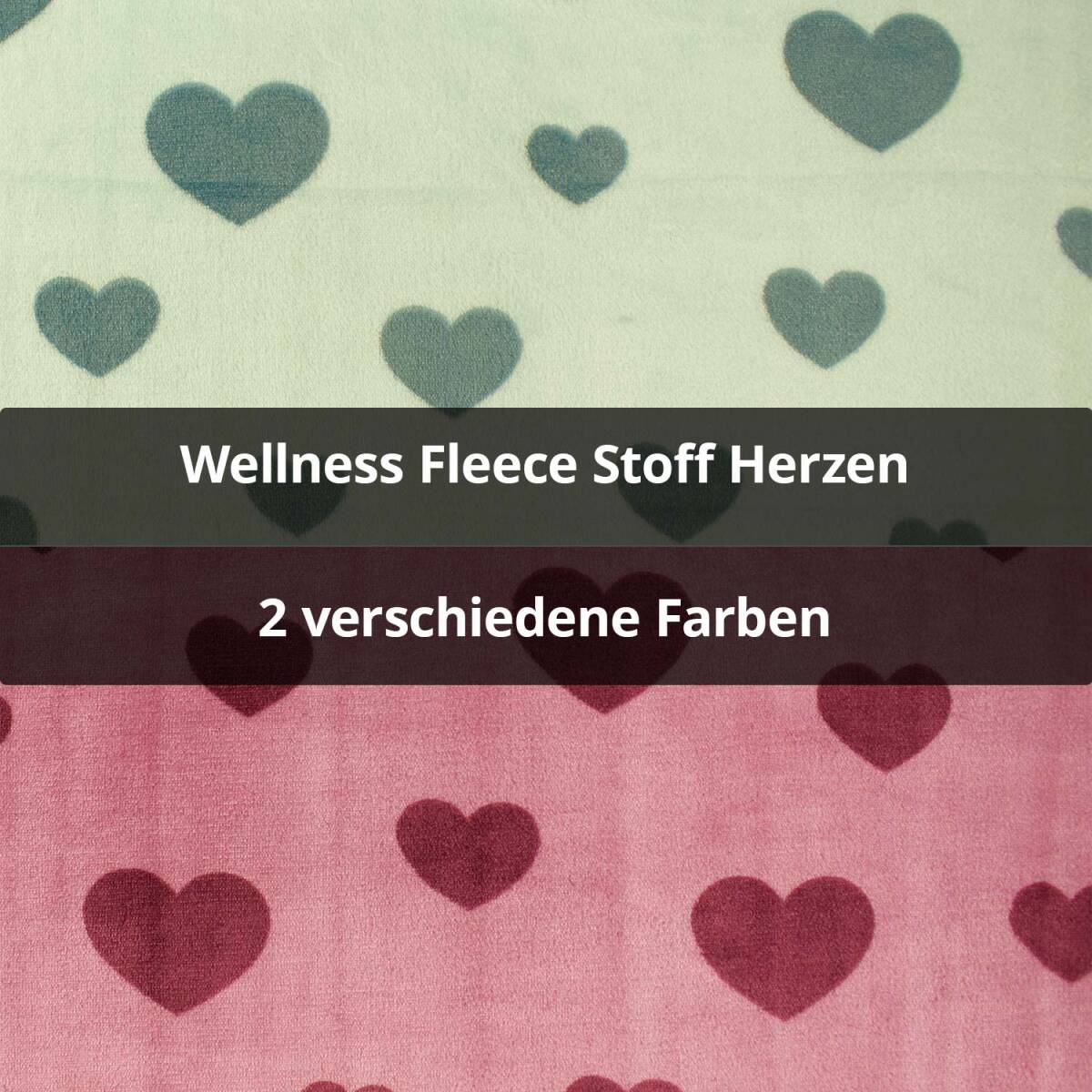 Wellness Fleece Stoff Herzen
