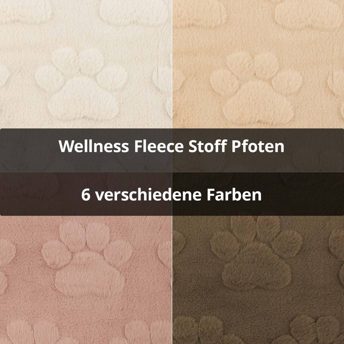 Wellness Fleece Stoff Pfoten box