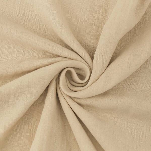 Musselin Stoff extra breit 280cm, Double Gauze, uni hellbeige