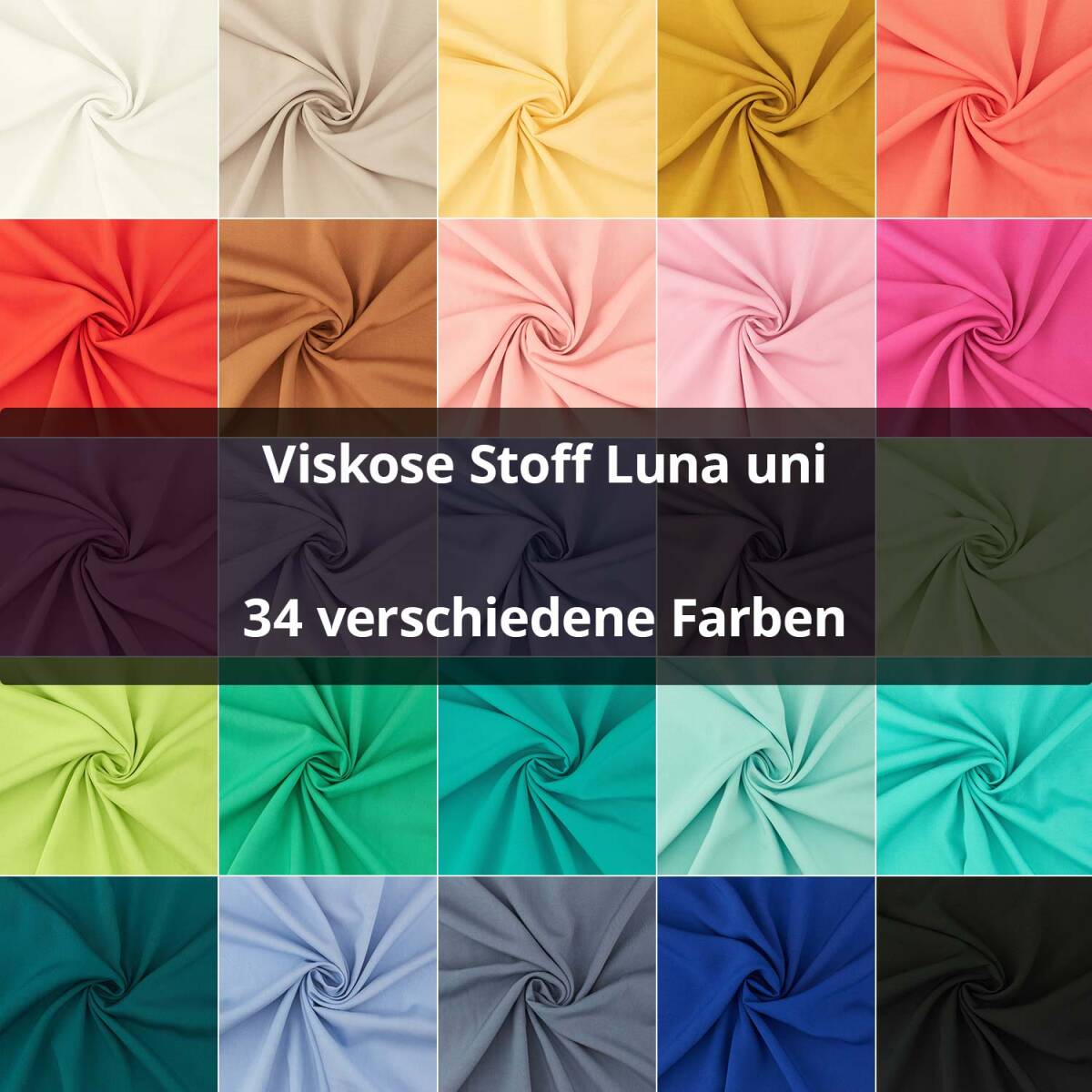 Viskose Stoff Luna, uni